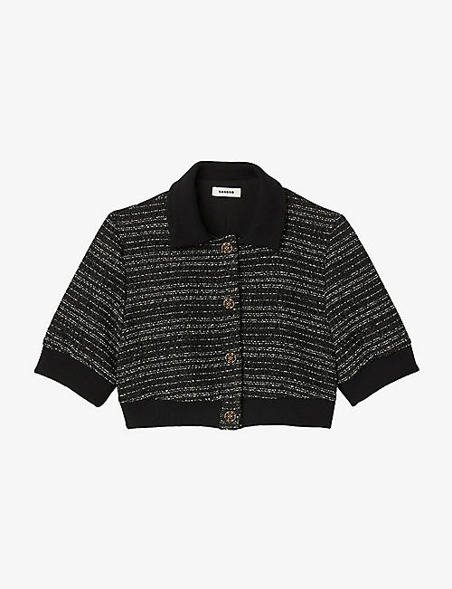 SANDRO: Othilie metallic tweed jacket