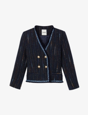 Sandro Women's Colibri Tweed Jacket In Bleus | ModeSens