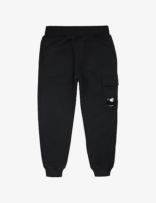 CP COMPANY: Lens-embellished cotton-jersey jogging bottoms 4-14 years