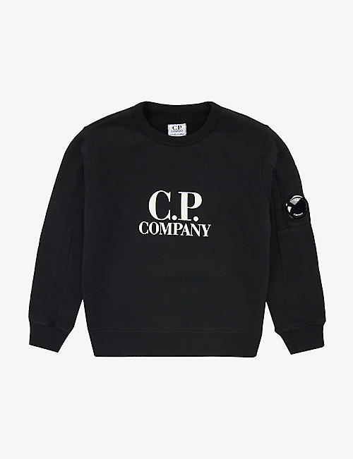CP COMPANY: Logo-print lens-embellished cotton sweatshirt 4-14 years