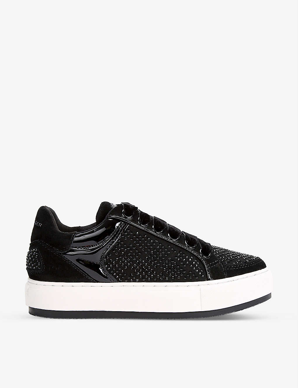 Kurt Geiger Southbank Panelled Leather Trainers In Black