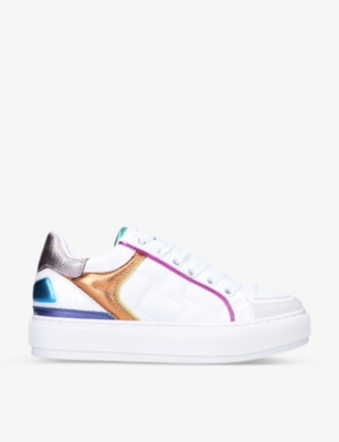Shop Kurt Geiger London Women's Mult/other Southbank Panelled Leather Trainers