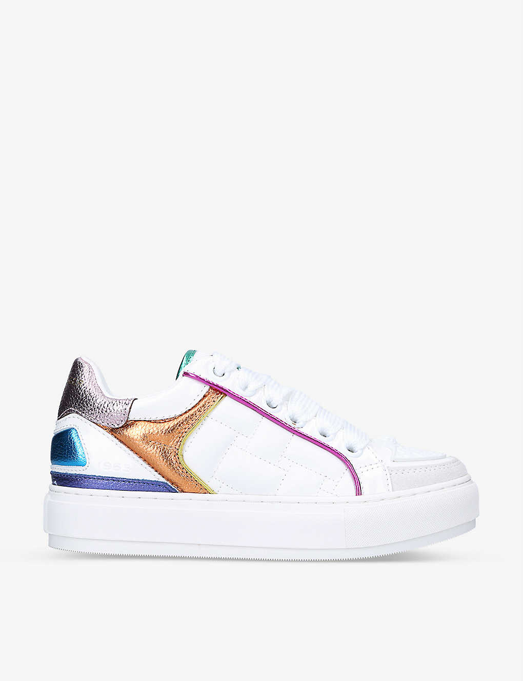 Shop Kurt Geiger London Women's Mult/other Southbank Panelled Leather Trainers