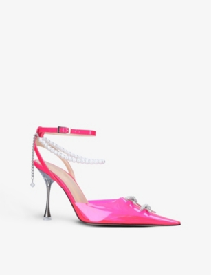 MACH & MACH Mathilda crystal-embellished leather and PVC heeled sandals