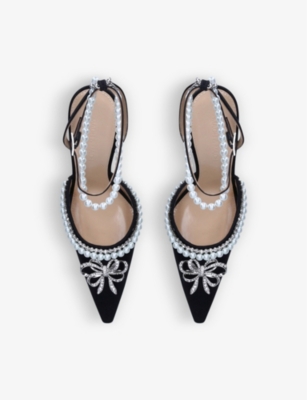 MACH & MACH Sophie embellished satin courts