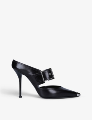 Alexander Mcqueen Metal-toecap 110mm Heel Pumps In Black