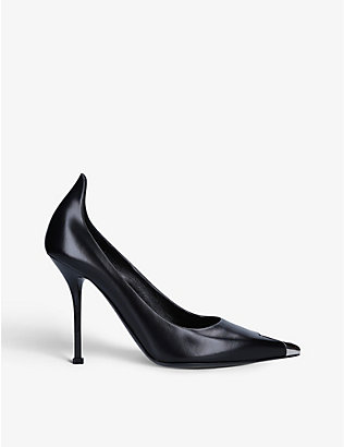ALEXANDER MCQUEEN: Pointed-toe leather heels