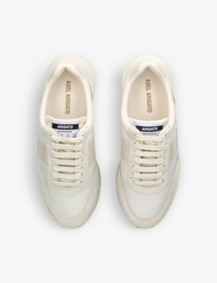 Shop Axel Arigato Women's Cream Genesis Tonal Leather, Suede And Mesh Low-top Trainers