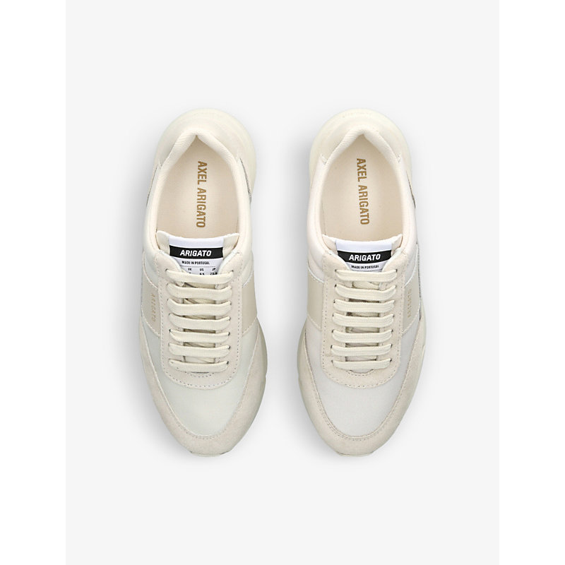 Shop Axel Arigato Genesis Tonal Leather, Suede And Mesh Low-top Trainers In Cream