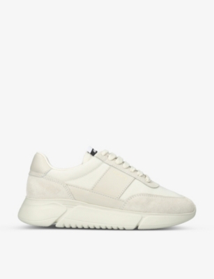 Shop Axel Arigato Womens Cream Genesis Tonal Leather, Suede And Mesh Low-top Trainers