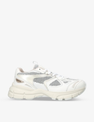 Axel Arigato 'marathon Runner' White Low Top Sneakers With Reflective Details In Cream Comb