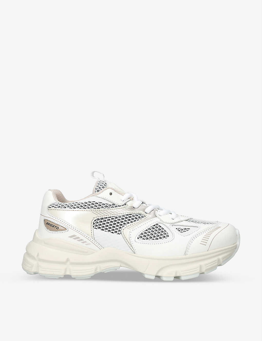 Shop Axel Arigato Marathon Runner Mesh And Leather Low-top Trainers In Cream Comb