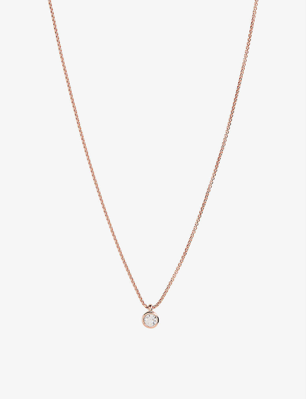 Ted Baker Sininaa Crystal And Brass Necklace In Rosegd-col