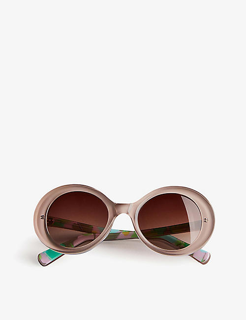 TED BAKER: Sixties round-frame acetate sunglasses