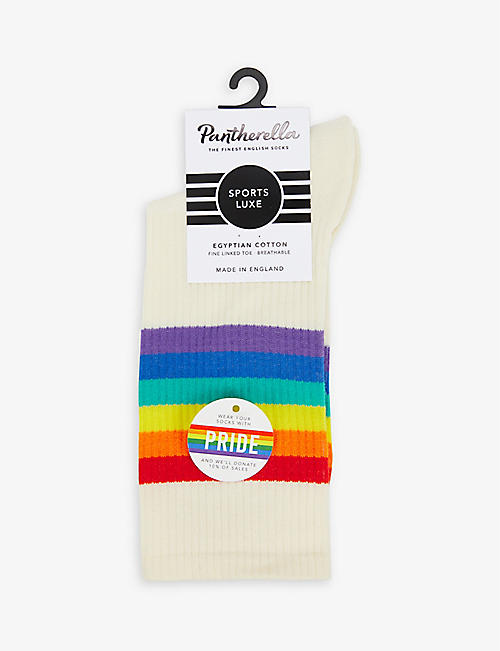 PANTHERELLA: Rainbow striped stretch-cotton blend socks