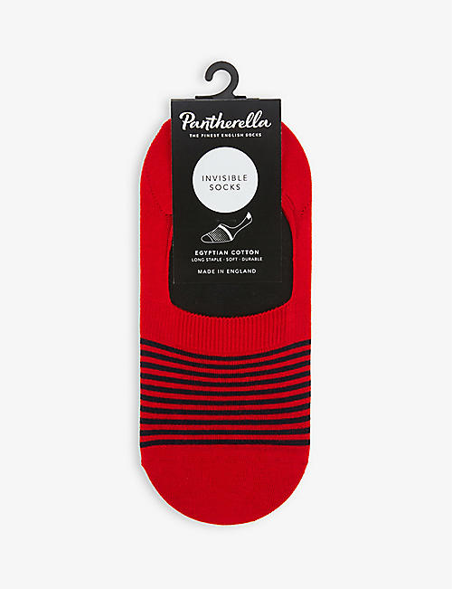 PANTHERELLA: Invisible striped stretch cotton-blend socks