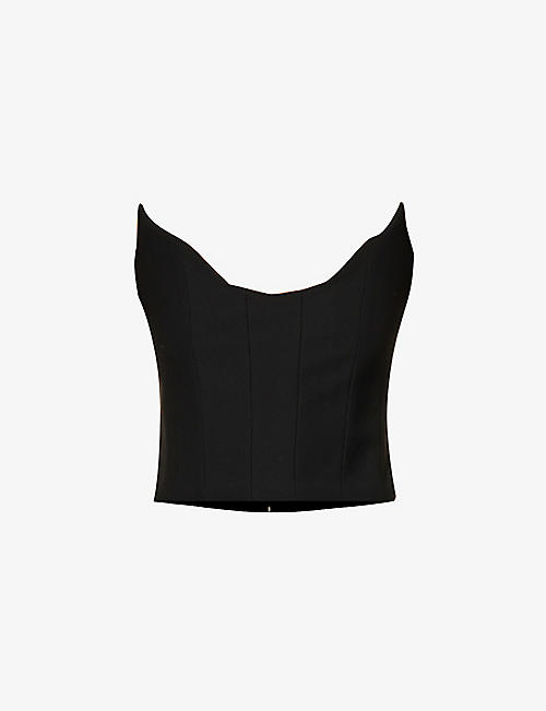 MONOT: Panelled slim-fit woven top