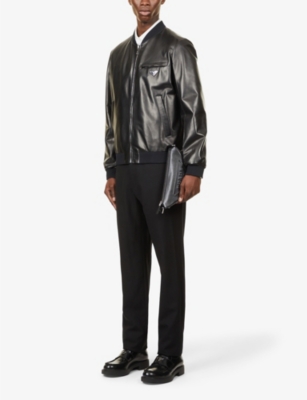 PRADA Reversible leather and shell bomber jacket