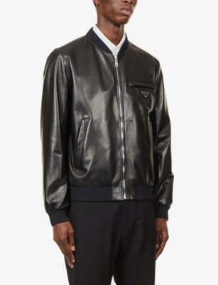 PRADA Reversible leather and shell bomber jacket