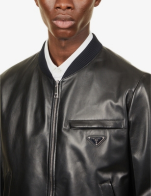 PRADA Reversible leather and shell bomber jacket