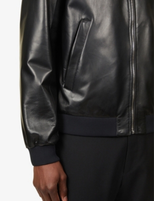 PRADA Reversible leather and shell bomber jacket