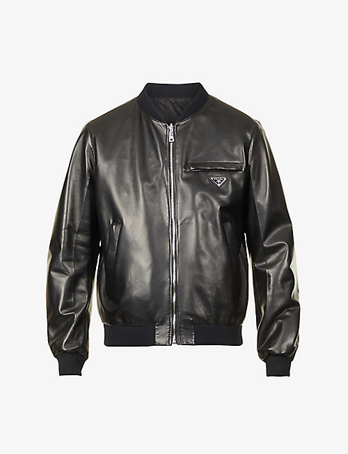 PRADA: Reversible leather and shell bomber jacket