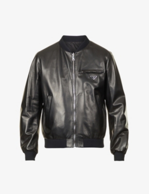 PRADA Reversible leather and shell bomber jacket