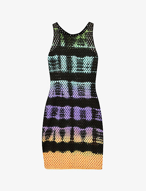 AGR: Tie-dye slim-fit cotton-knit mini dress