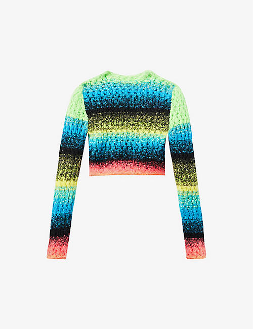 AGR: Striped long-sleeve stretch-knit top