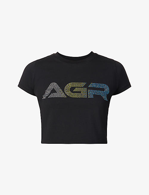 AGR: Wall rhinestone-embellished cotton-jersey baby T-shirt