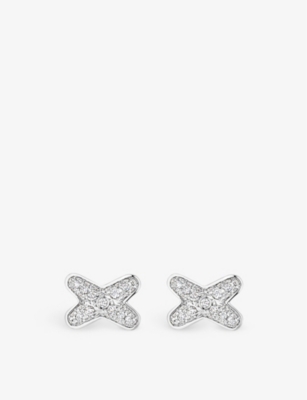 CHAUMET: Jeux de Liens 18ct white-gold and 0.16ct brilliant-cut diamond single earring