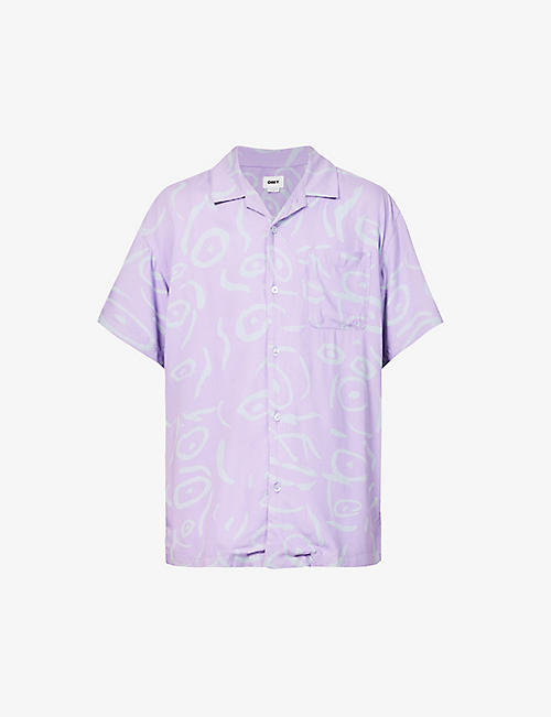 OBEY: Scribbles abstract-print woven shirt