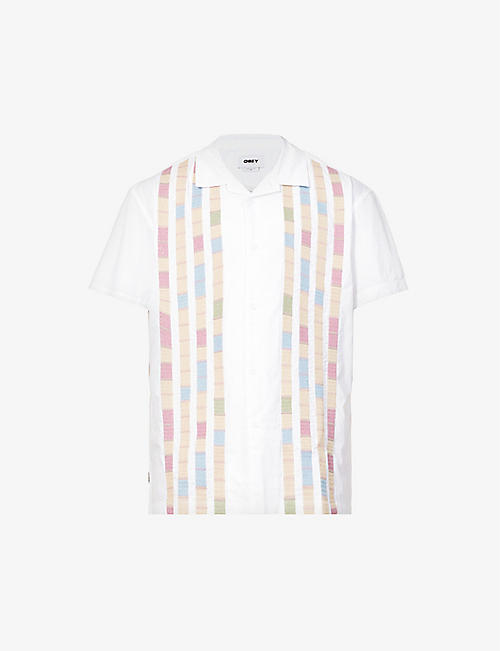 OBEY: Jules striped organic-cotton shirt
