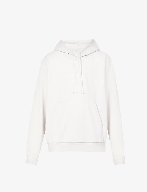 OBEY: Bold logo-embroidered recycled-cotton and recycled-polyester-blend hoody