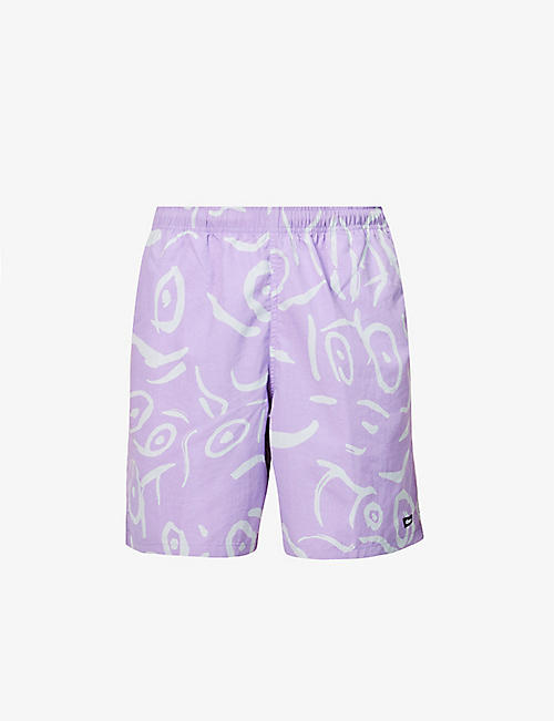 OBEY: Easy Scribbles abstract-print shell shorts