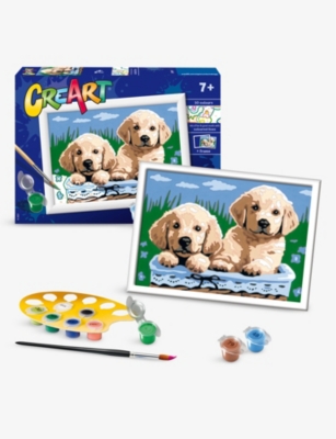 CREART: Puppies paint by numbers activity kit