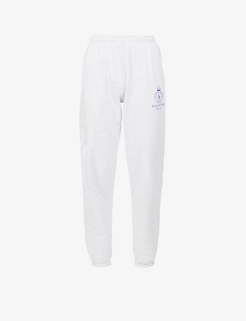SPORTY & RICH: Crown logo-print cotton-blend jogging bottoms
