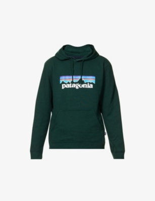 PATAGONIA PATAGONIA MENS PINYON GREEN P-6 UPRISAL BRAND-PRINT RECYCLED POLYESTER AND RECYCLED COTTON-BLEND HOO,58220277