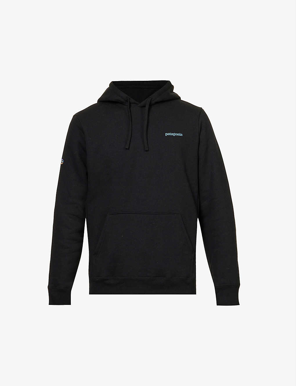 Shop Patagonia Fitz Roy Icon Uprisal Relaxed-fit Recycled-polyester And Recycled-cotton-blend Hoody In Ink Black