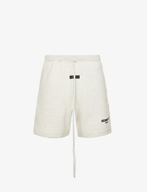 FOG X ESSENTIALS: ESSENTIALS brand-print relaxed-fit cotton-blend shorts