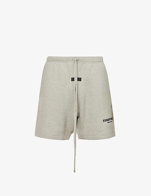 FOG X ESSENTIALS: ESSENTIALS brand-print relaxed-fit cotton-blend shorts