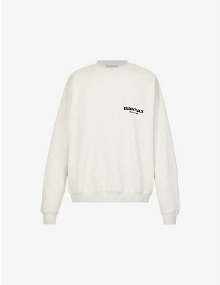 FOG X ESSENTIALS: ESSENTIALS brand-print relaxed-fit cotton-blend sweatshirt