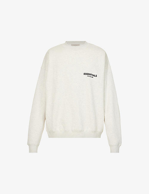 FOG X ESSENTIALS: ESSENTIALS brand-print relaxed-fit cotton-blend sweatshirt