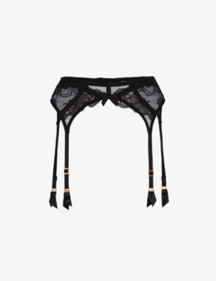 Agent Provocateur Molly Leavers Lace-trimmed Stretch-silk Satin