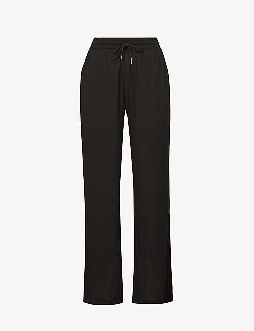 MYRA SWIM: Dalton semi-sheer wide-leg high-rise woven trousers