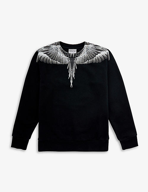 MARCELO BURLON: Icon Wings graphic-print cotton-blend sweatshirt 4-12 years