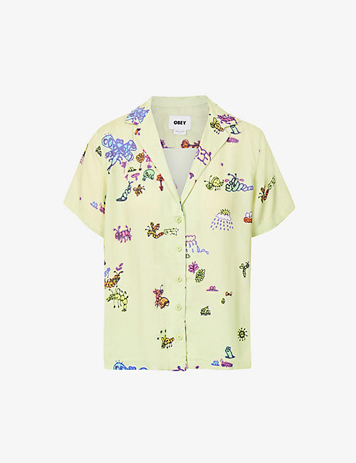 OBEY: Doodles graphic-print woven shirt