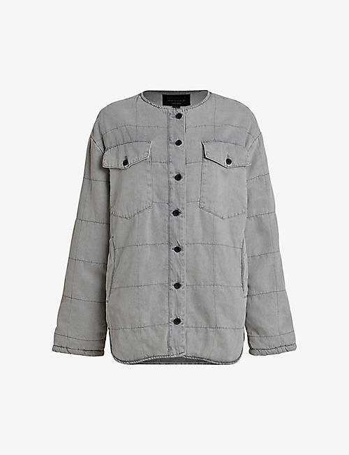 ALLSAINTS: Clark patch-pocket quilted denim liner jacket