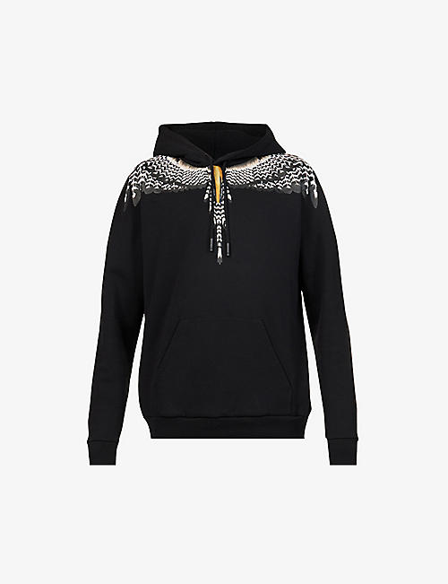 MARCELO BURLON: Grizzly Wings graphic-print relaxed-fit cotton-jersey hoody