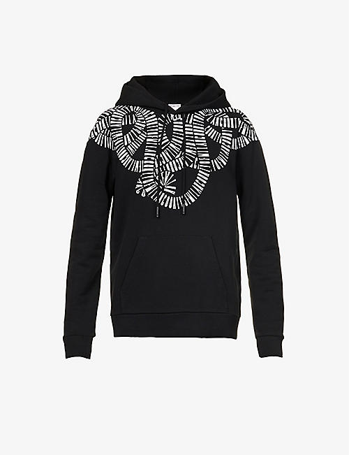 MARCELO BURLON: Snake Wings graphic-print relaxed-fit cotton-jersey hoody